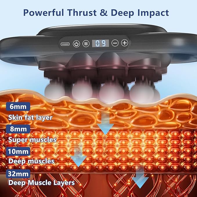 16 Head Massage Gun Deep Tissue, Multi Head Massage Gun, with 9 Modes & Levels,10 Replaceable Massage Heads Included, Body Muscle Pain Relief, Wireless and Portable, Black