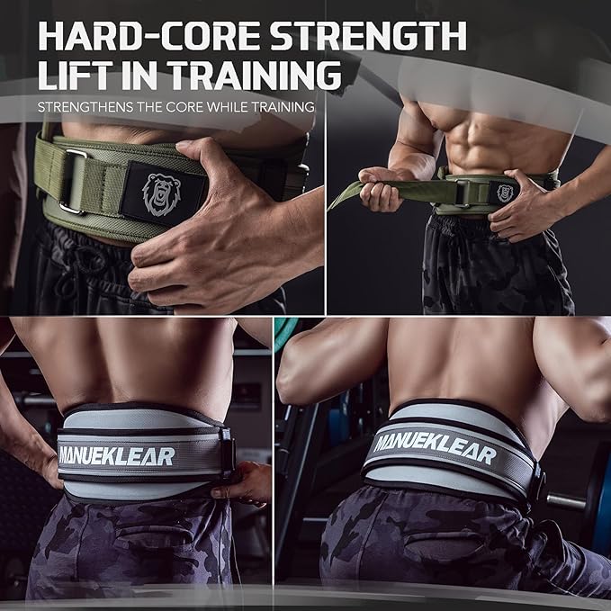 Weight Lifting Belt, Lifting Belts for Women Men,MANUEKLEAR Weightlifting Belt Quick Locking Back Support for Bodybuilding, Fitness, Powerlifting, Cross Training, Squats, Workout, Exercise