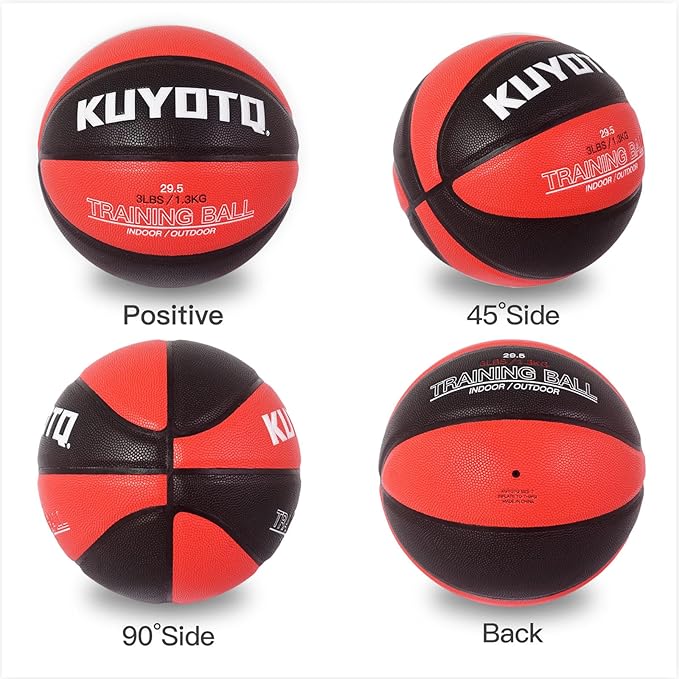 KUYOTQ 3LBS/3.3LBS/2.2LBS Weighted Heavy Training Basketball 29.5/28.5" in and Outdoor Improving Handling Dribbling Passing Rebounding Skill Composite Size 7/6 Weighted Training Basketball Equipment