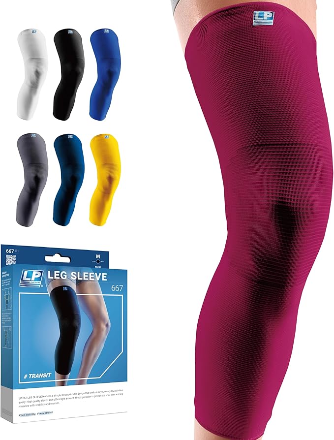 LP SUPPORT 667 Compression Sleeve Leg Full Length for Sports, Cycling, Running, Basketball, for Men Women (S - XL)