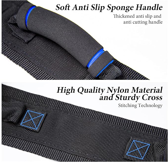 Gait Belt with Handles, Transfer Belt for Elderly, Patient Gait Belts, Transfer Belt Assist, Gait Belts for Seniors, Upgraded Using Rubber Handles (Blue)