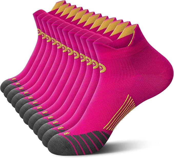 PAPLUS Compression Socks for Men & Women, 2/4/6 Pairs Ankle Running Socks with Arch Support, Ankle Support, Plantar Fasciitis