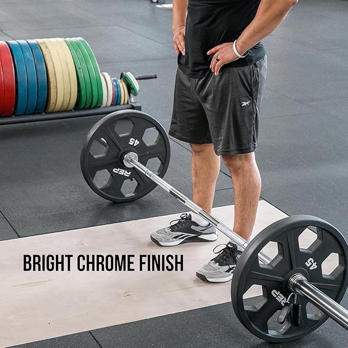 Rep Fitness Barbells- Choose between the Teton Training Barbell (15 or 20KG), Delta Mixed-Use Bar (20KG), Badlands Powerlifting Barbell (20KG)