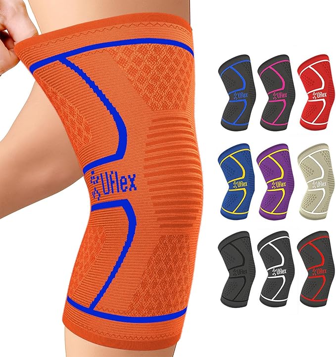 UFlex Athletics Knee Brace for Men and Women Knee Compression Sleeve Support for Arthritis Joint Pain Relief, Workout, Swelling, Sports, Circulation, Running, Recovery Support for ACL & Meniscus Tear