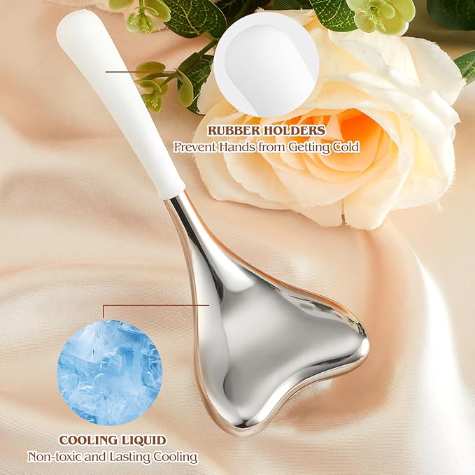 Running man Cryo Sticks for Face - Gua Sha and Massage 2-in-1, Ice Globes-Facial Skin Care Tools for Women, Cold Globes for Facials, Cooling Face Globes