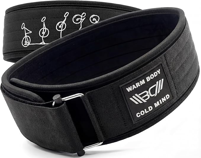 WARM BODY COLD MIND 4" Weight Lifting Belt 2.0 - Perfect for Olympic Weightlifting, Squats, Deadlift, Powerlifting - Gym Back Support for Men and Women