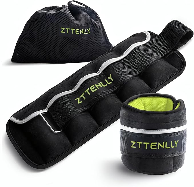 Adjustable Ankle Weights 1-5/10/15/20LBS Pair with Carry Bag - Breathable Fabrics, Reflective Trim - Strength Training Leg Wrist Arm Ankle Walking Weights Sets for Women Men Kids