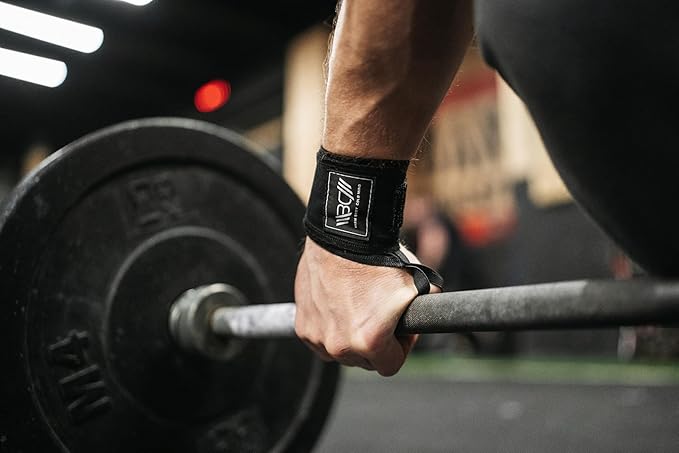 WARM BODY COLD MIND - Premium Cotton Weight Lifting Wrist Wraps for Cross Training, Powerlifting, Deadlift, Weightlifting, Gym, Wrist Straps, Workout, Fitness, Heavy-Duty Support with Thumb Loop