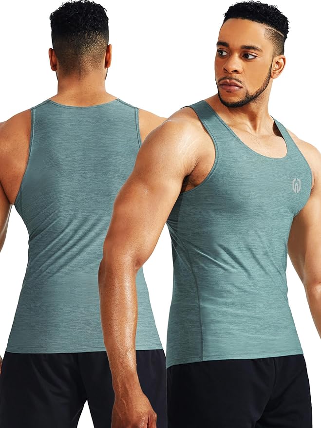 NELEUS Men's 3 Pack Athletic Compression Under Base Layer Sport Tank Top