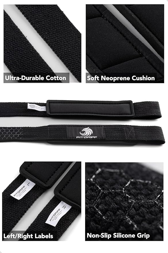 Fitgriff® Lifting Wrist Straps for Weightlifting, Gym, Deadlift, Workout (Made of Premium Cotton & Padded) - Men & Women