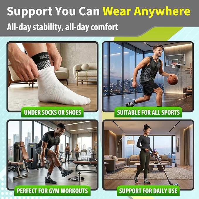 BLITZU Compression Socks for Plantar Fasciitis, Achilles Tendonitis, Arthritis Relief, Ankle Brace Compression Sleeve with Foot Arch Support, Ankle Wrap for Women, Men, Swelling & Heel Pain Pink XXL