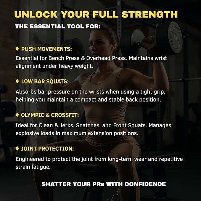 Wrist Wraps for Weightlifting 18" with Thumb Loop- Professional Quality, Best Wrist Support Wraps for Gym, Powerlifting Competition, Bodybuilding, Strength Training, Curls & Dips, Bench Press- Men and Women (Pair) DEVI