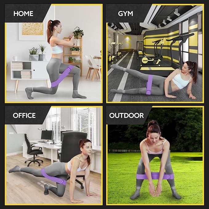 Tribe Lifting Resistance Bands for Working Out - 3 Pack Fabric Workout Bands for Women and Men - Booty Bands for Legs and Glute - Non Slip Exercise Bands Set for Squat Hip Thigh
