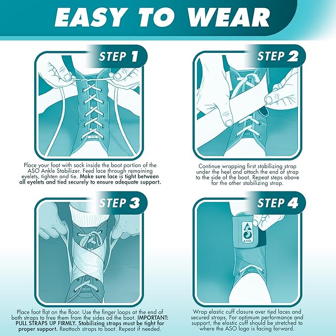 Med Spec ASO Ankle Stabilizer - Lace Up Ankle Brace for Sprained Ankle and Peroneal Tendonitis, Orthopedic Ankle Support for Men, Women, Adults, Teens and Kids, Sports Injury Recovery