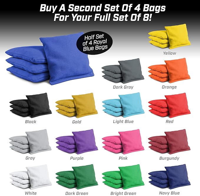 GoSports Cornhole Bean Bags Set of 4-16 Colors Available - Regulation All Weather, Mix and Match