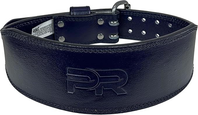 Women's 100% Pure Heritage Full Grain Leather Lifting Belt – Handcrafted with Extra Padding, Double Prong Buckle & Double Stitching (Dark Blue M)