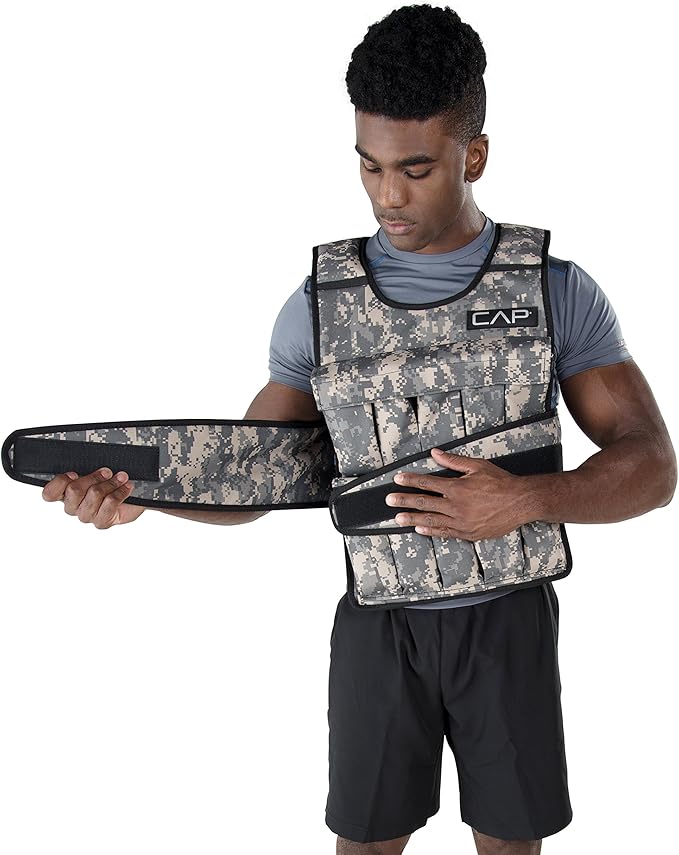 CAP Barbell Adjustable Weighted Vest | 20-150 lbs | Heavy-Duty Workout Vest with Removable Iron Weights for Strength Training, Cardio, Running, and Calisthenics