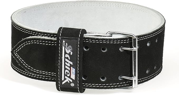 Schiek Sports Leather 6010 Competition Power Lifting Belt - 9 mm Suede Leather Gym Belt - Weightlifting Belt