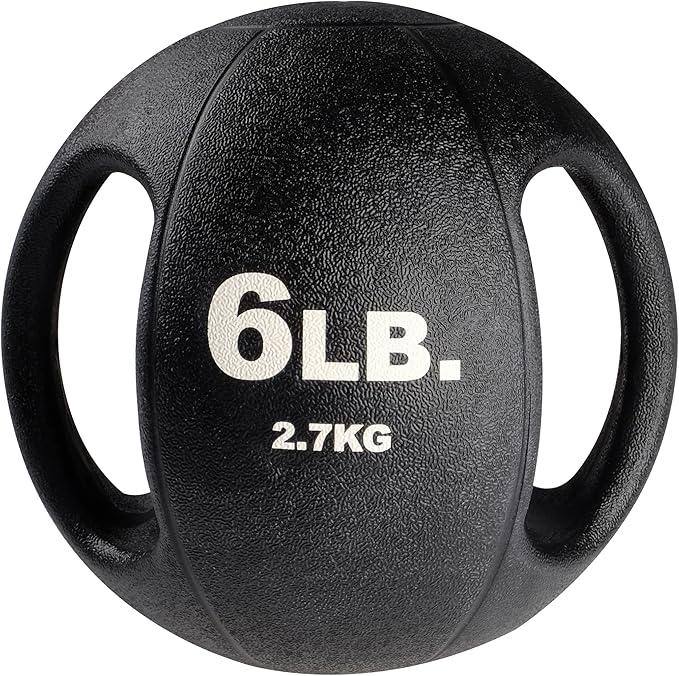 Body-Solid Heavy-Duty Exercise Medicine Balls with Dual Handles, Durable Non Slip Rubber Grip Medicine Ball for Weights Training, Weightlifting & Core Workouts.