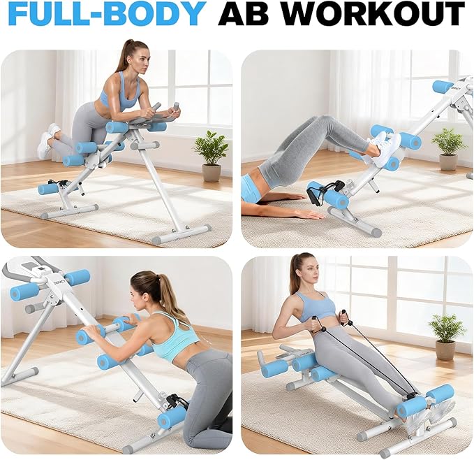 DERACY Ab Workout Machine Adjustable Ab Trainer Abdominal Trainer for Home Gym Foldable Ab Crunch Machine for Core 440 LBS