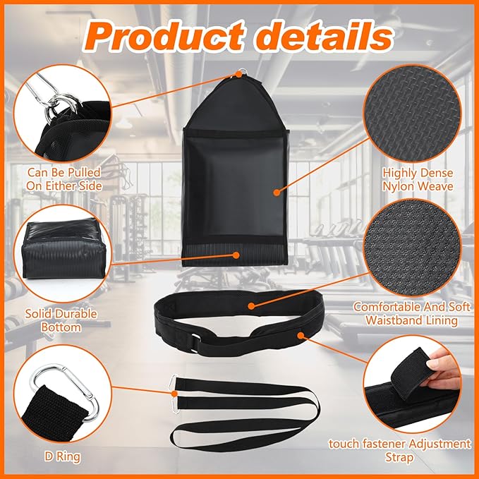 Soulchen Weight Sled Trainer Adjustable, Upgrade Sandbag Resistance Workout Push Sled Trainer with 3 Weight Sandbags for Sprinter Speed Training Running Indoor Outdoor