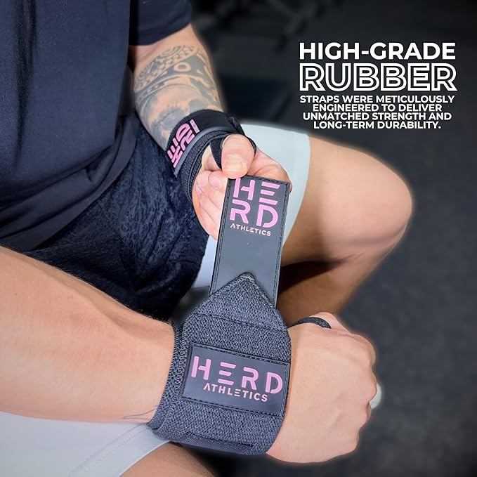Weightlifting Wrist Wraps – 12" & 18" Adjustable Support with Thumb Loop – Medium Stiffness for Powerlifting, Olympic Lifting, Functional Fitness, Bodybuilding