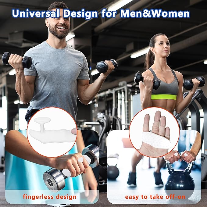 Silicone Gym Grips for Weight Lifting,Workout Gloves for Women Men Alternative,Anti Slip Gym Workout Grip,Rubber Gym Hand Grips-Weightlifting Grips Pad for Barbell,Pull Up,Ryptfit,Training