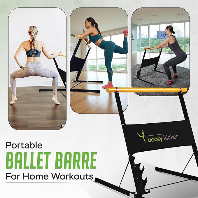 Portable Folding Exercise Bar for Barre, Balance and Ballet Home Workouts, Strong Freestanding Stable Design