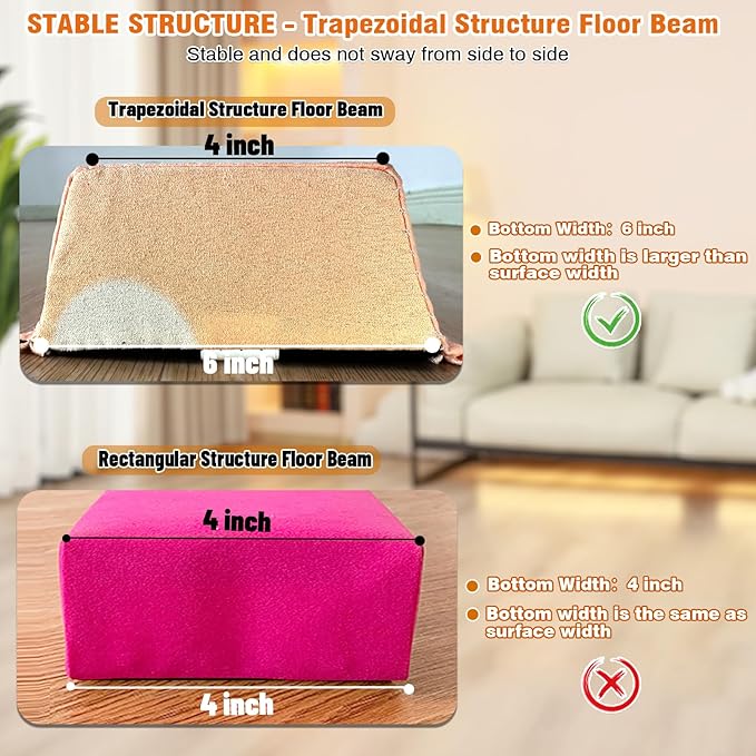 MARFULA 6 FT / 8 FT / 9 FT Folding Gymnastics Beam Foam Balance Floor Beam - Extra Firm - Suede Cover - Anti Slip Bottom with Carry Bag for Kids/Adults Home Use