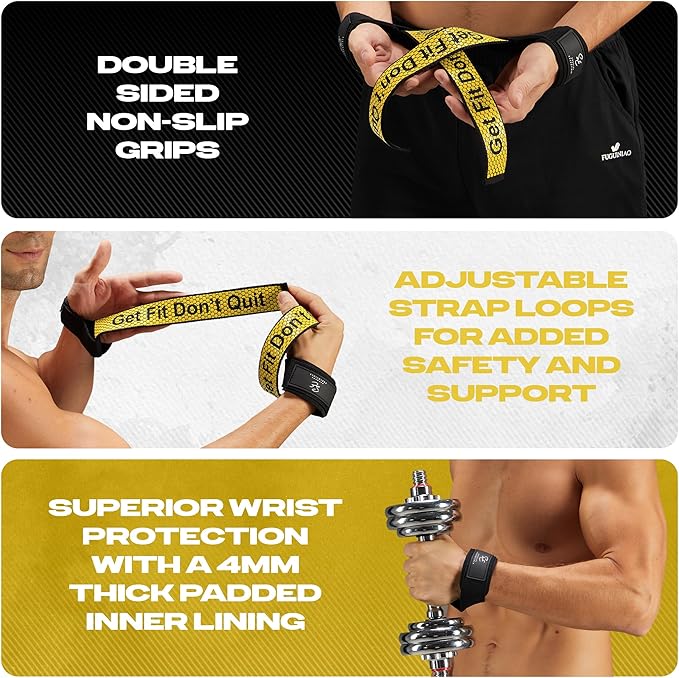 Special Essentials 2 Pack of Wrist Straps for Weightlifting - Two-Sided Anti Slip Silicone Grip & Padded Neoprene - Durable Gym Lifting Straps for Men and Women for Bodybuilding & Powerlifting