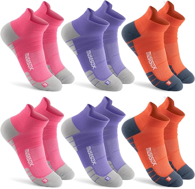 Ankle Compression Socks for Women and Men,Low Cut Compression Running Socks with Arch Support(6 Pairs)Best for Sports,Travel