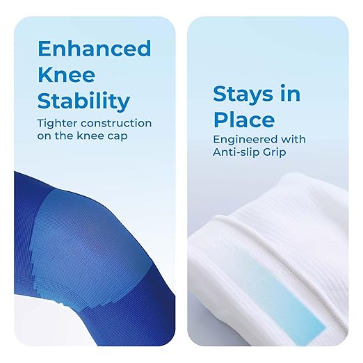 LP 647 Knee Brace For Arthritis Pain, Knee Pain Relief, Injury Recovery - Knee Sleeve For Weightlifting, Basketball, Hiking, Biking, Running, For Men Women (Dark Blue, M, 1pcs)
