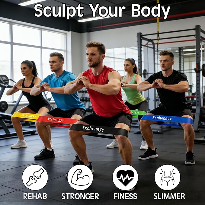 200 Pcs Bulk Resistance Bands Set, Premium Latex Exercise Bands for Working Out, Home Gym Fitness Equipment with 5 Resistance Levels for Strength Training, Yoga, Physical Therapy and Stretching