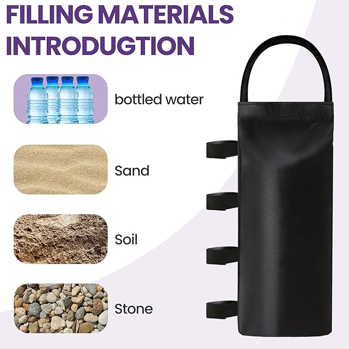 Tradesparker Canopy Weights Pop up Canopy Weight Bags,Weights for Outdoor Furniture Pop up Canopy Tent Gazebo Pergola Instant Canopies Trampoline,Sand Bags Without Sand, 4-Pack