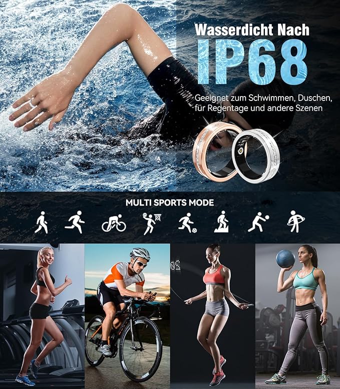 10 Gen Diamond Smart Ring and Wireless Charging Case【Industry Ranking No.1 – 0 Measurement Error】 2026 Smart Ring for Women & Men for Sleep Tracking Wearable Device,Fitness Ring【Slive 10#】