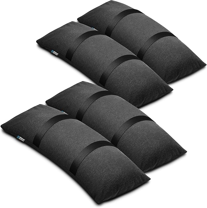 Rhino BaseMate Umbrella Base Weights 4-Pack – Fillable Sand Bags for Umbrella Base & Patio Stand | Durable Weatherproof Sandbag Weights for Outdoor Umbrellas, Arched Design, Holds Up to 49 lbs Each