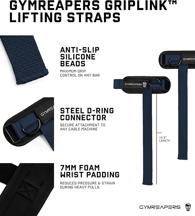Gymreapers GripLink D-Ring Lifting Wrist Straps