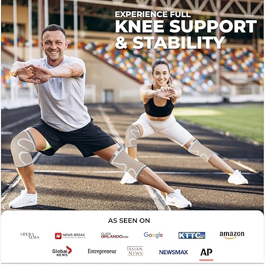 Modvel Compression Knee Brace for Women & Men, 2-Pack Knee Brace for Running Knee Pain, Knee Support Compression Sleeve, Workout Sports Knee Braces for Meniscus Tear, ACL & Arthritis Pain Relief