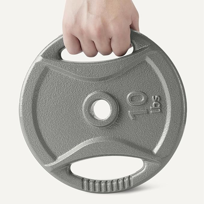 Amazon Basics 1-Inch Cast Iron Grip Weight Plates