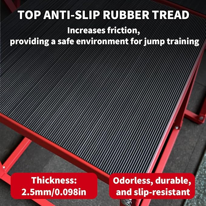 Plyometric Jump Box, Steel Plyo Platform and Jumping Box, Anti-Slip Exercise Step Up Box for Home Gym Training