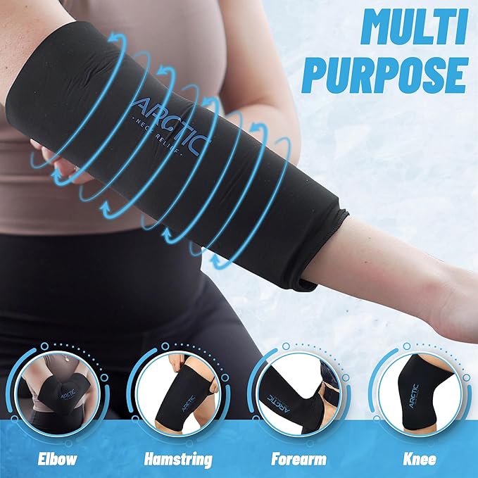 2 Pack - Premium Cold Therapy Compression Ice Sleeve, Knee Ice Pack Wrap for Injuries, Elbow, Quad & Hamstring Relief, Flexible & Reusable Cold Wrap Recovery for Meniscus, ACL, MCL, Ice & Heat Therapy