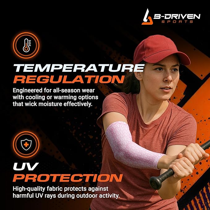 B-Driven Sports Sleeve Pro-Fit - Compression Arm Sleeve for Men & Women - Basketball & Volleyball Arm Sleeve - Single