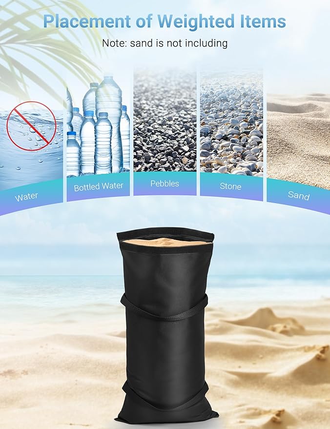 3 Packs Umbrella Base Weights Sandbags, Outdoor Sand Bags for Weight, Weatherproof Heavy Duty Weight Sandbag for Garden Furniture Umbrella Stand Cantilevers Poolside Accessories