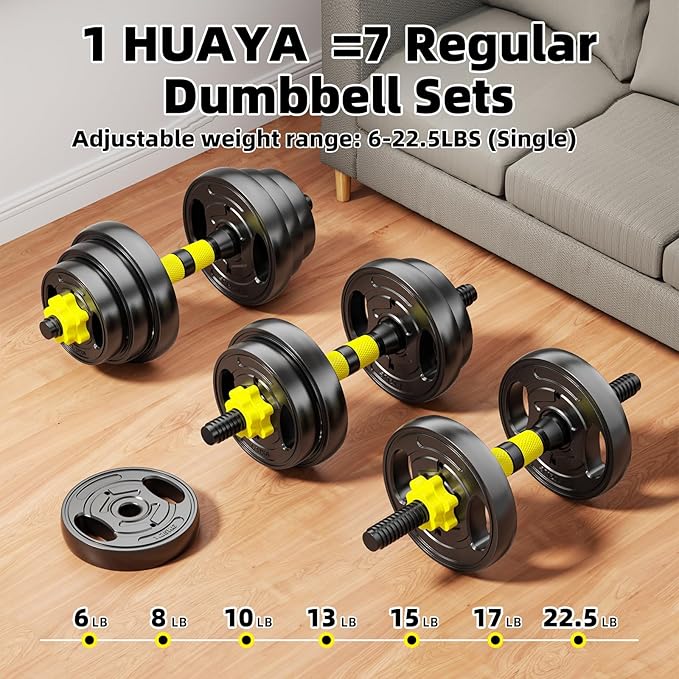 Adjustable Dumbbell Set, 10-90lbs Free Weights with Connector – 4 in 1 Dumbbells, Barbell, Kettlebell & Push Up Stand, Adjustable Weights Set for Home Gym Fitness Equipment for Men & Women