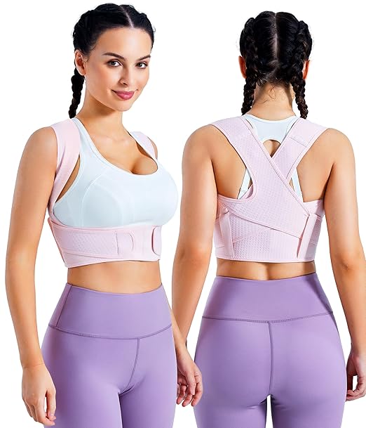 URSEXYLY Posture Corrector for Women Adjustable Upper Back Brace Posture Support Back Straightener Pain Relief(XL/2XL,Pink)