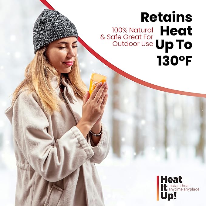Reusable Hand Warmers – Heat It Up 8 Instant Snap Heat Packs for Hot Compress & Pain Relief – Pocket Size Reusable Heat Pack Set with Fabric Bag for Travel