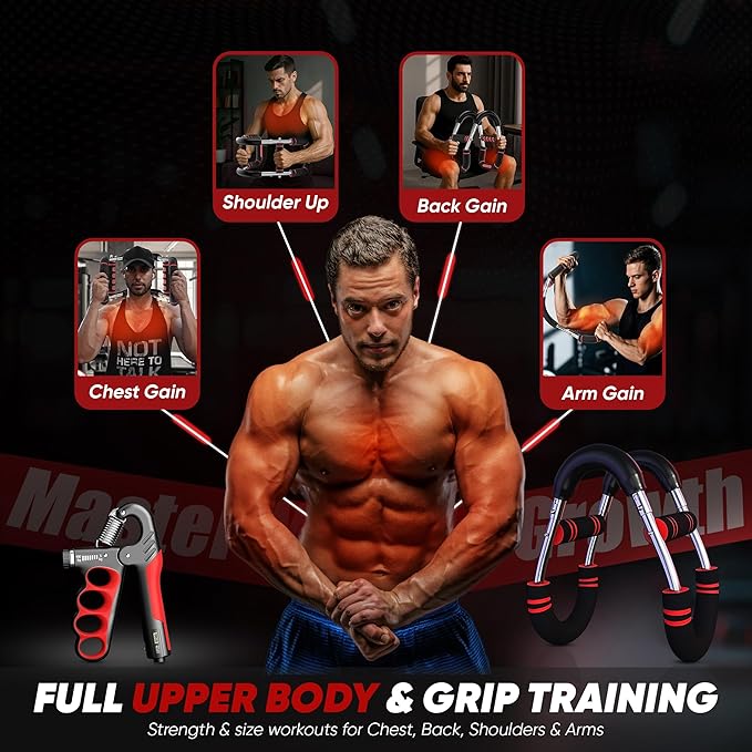 LuxUltra Twister Arm Trainer Chest Workout Equipment for Men & Women, Adjustable 40-130 lbs Chest and Arm Trainer, Home Gym Strength Trainer with Hand Grip Strengthener