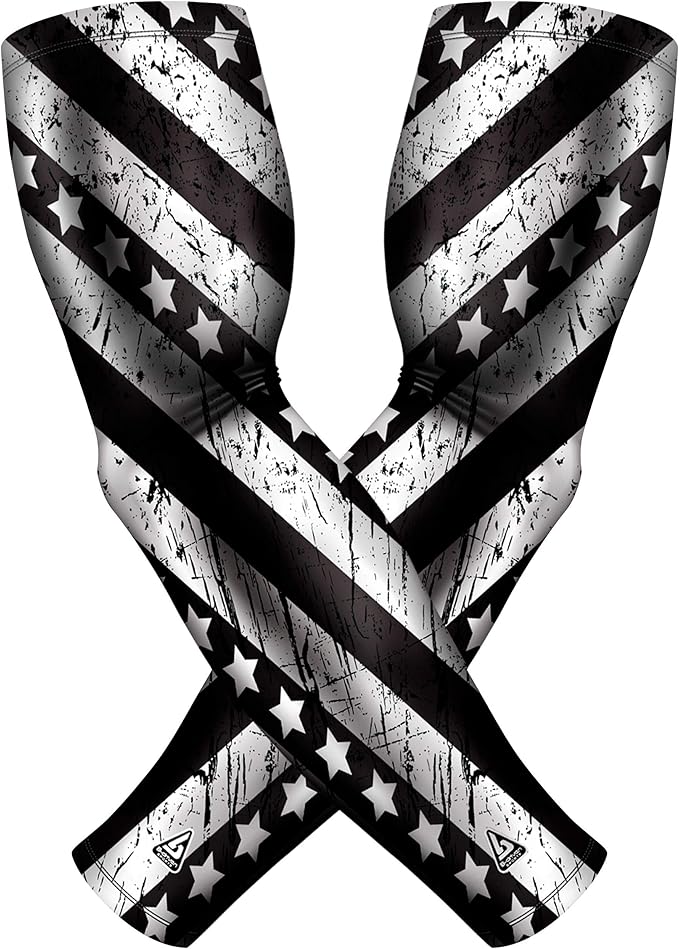 B-Driven Sports Pro Fit Compression Arm Sleeves for Men Women & Youth - Volleyball Golf Running Baseball Basketball - Pair