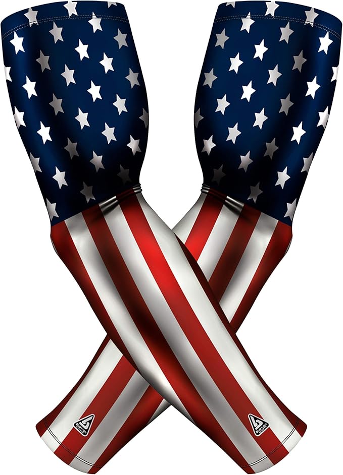 B-Driven Sports Pro Fit Compression Arm Sleeves for Men Women & Youth - Volleyball Golf Running Baseball Basketball - Pair