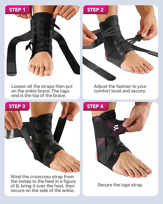 1.5mm Ultra Thin Ankle Brace for Women Men, Lightweight Breathable & Adjustable Figure-8 Support for Flexible Stability, Fits in ALL Types of Shoes for Sports, Work & Daily Relief, S
